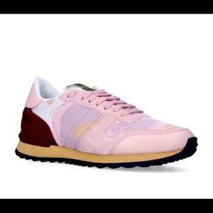 Valentino pink camouflage studded sneakers (size 38)